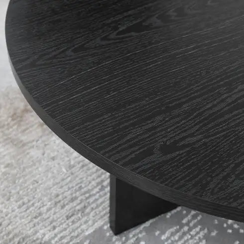 Modern Minimalist Coffee Table – Nordic Style Round Wood Design